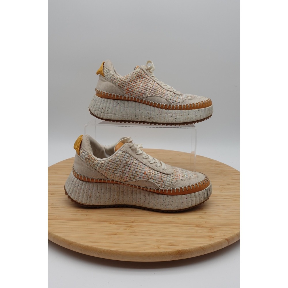 Cole Haan Womens Size 6.5 Beige Woven Platform Sneakers Geometric Low Top RN7730